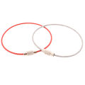 10Pcs Stainless Steel Keychain Rope Wire Cable Loop Screw Lock Gadget Ring. 