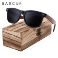 BARCUR Black Walnut Sunglasses Wood Polarized Sunglasses Men Glasses Men UV400 Protection Eyewear Wooden Original Box. 