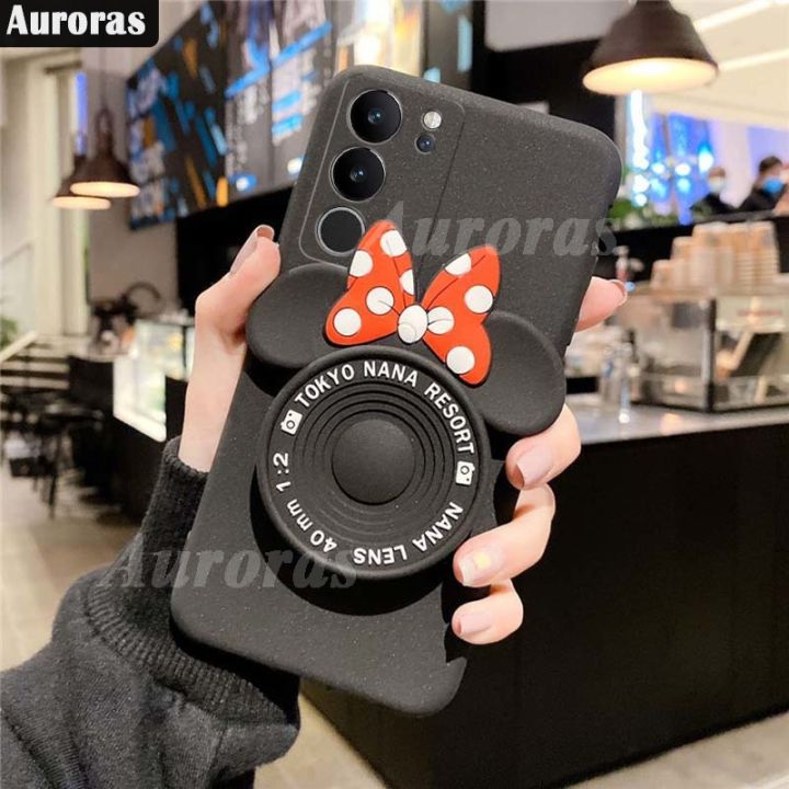 New Phone case for VIVO V29 Pro V29E Case Makeup Mirror Soft Cute Cartoon Bracket Soft Silicone Anti Drop For VIVO V29E V29 Pro Phone casing