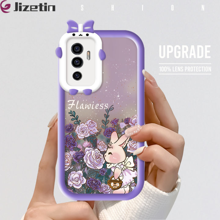 Jizetin%20for%20Vivo%20V23E%204G%20/%20V23E%205G%20Back%20Cover%20Rose%20Rabbit%20Square%20Camera%20Soft%20Rubber%20Phone%20Case%20-%20Image%202