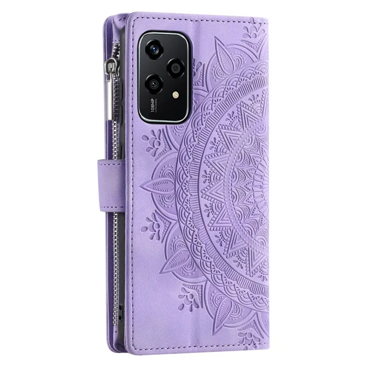 %EF%BC%88COD%20Available)Multi-Card%20Totem%20Zipper%20Leather%20Phone%20Case%20For%20Honor%20200%20Lite%20-%20Image%209