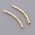4Pcs Copper Noodle Tube Beads Curved Jewelry Findings Craft Golden 2×30mm. 