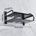 Wireless Router Storage Box, Black TV Set Top Box Rack Router Storage Rack Wall Tray Free Punch Wall Mount Router Efficient Holder Home Decoration. 