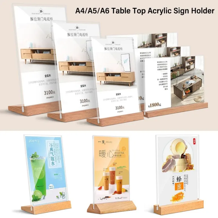Creative%20Acrylic%20Table%20Top%20Sign%20Holder%20Double%20Sided%20with%20Wood%20Base%20Menu%20Display%20Stand%20A4/A5/A6%20Picture%20Card%20Frame%20Wedding%20-%20Image%206