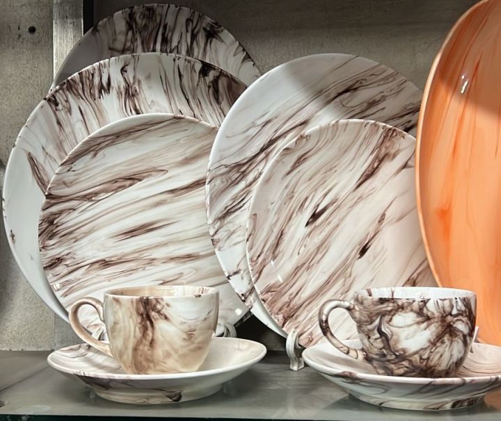 32 Pieces Ariane Dinner Set Marble Design (COLOR AS PER PICTURES)