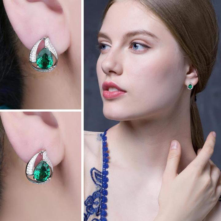 JewelryPalace%20Green%20Simulated%20Nano%20Emerald%20925%20Sterling%20Silver%20Hoop%20Clip%20Earrings%20for%20Women%20Jewelry%20-%20Image%203