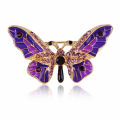 European and American fashion new alloy dripping oil color diamond butterfly brooch women's simple and versatile clothing accessories corsage. 