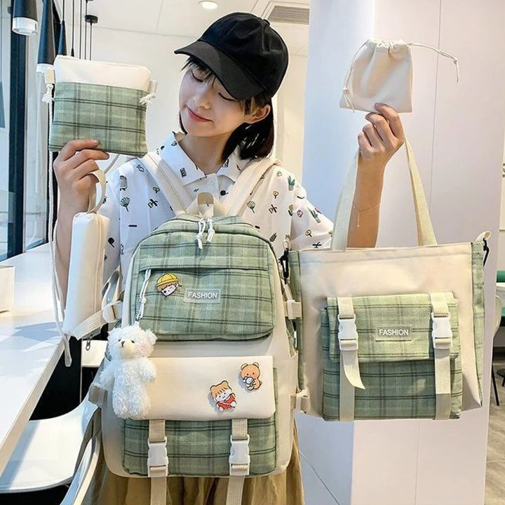 5pcs/set%20Kawaii%20Girls%20Aesthetic%20Backpack%20For%20Student%20School%20Bag%20Teenager%20Girls%20Schoolbag%20Book%20Bags%20Pencil%20Case%20Women%20Travel%20Bag%20-%20Image%203