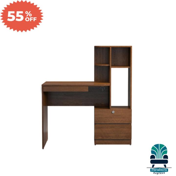 High Quality Computer Table | Study Table | Reading Table | Laptop Table with Two Drawes & Shelves Storage by Furniture Express