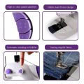 Mini Portable Electric Sewing Machine, Desktop Household Appliance, Night Light, Straight Line Hand Table, Two-Thread Kit. 