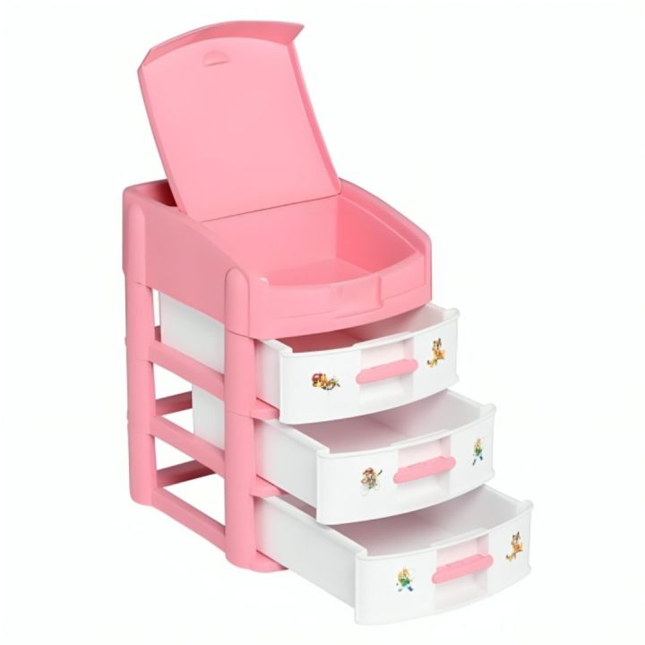 Plastic%20Tomi%20Organizer%20-%20Light%20Pink,%20Plastic%20Storage%20Shelfty%203%20Drawer%20%20Mini%20Organizer%20-%20Image%202