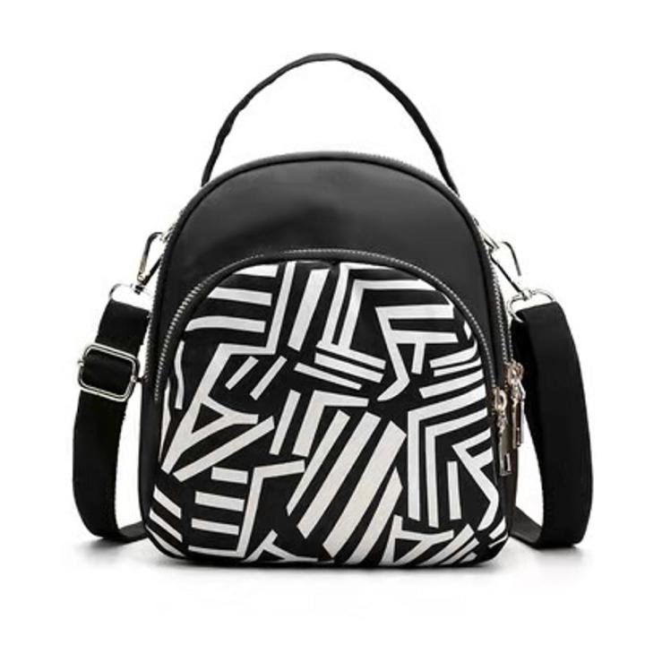 Yogodlns Trendy New Nylon Backpack For Women Multifunction Shoulder Crossbody Bag Printing Waterproof Rucksack Travel Lady Pack