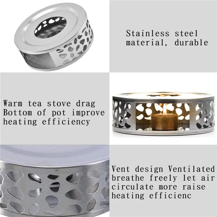 OUMERY%202X%20Tea%20Warmer%20Coffee%20Warmer%20Stainless%20Steel%20with%20Holder%20Tea%20Base%20Hollow%20Carved%20Design%20Heater%20Coffee%20Warmer%20-%20Image%203