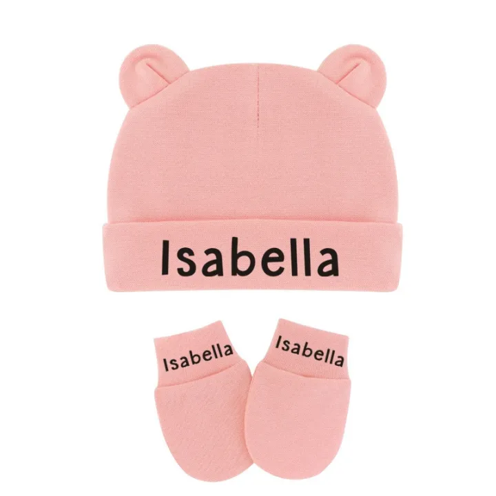 Custom%20Name%20Newborn%20Baby%20Cotton%20Beanies%20Hospital%20Hat%20and%20Mittens%20Set%20Solid%20Candy%20Color%20Stretchy%20Infant%20Warm%20Cap%20Gloves%200-1%20Years%20-%20Image%202
