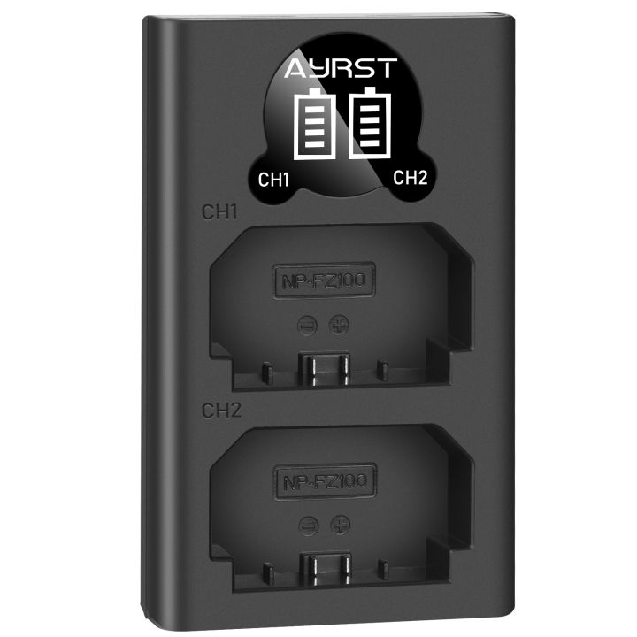 NP-FZ100 NPFZ100 Dual LED USB Battery Charger Compatible with for Sony A7III A7RIII a73 a7r3 A9 Cameras