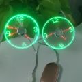 Foreign trade first-hand source USB clock fan, real clock, intelligent memory, net red LED flash word clock fan. 