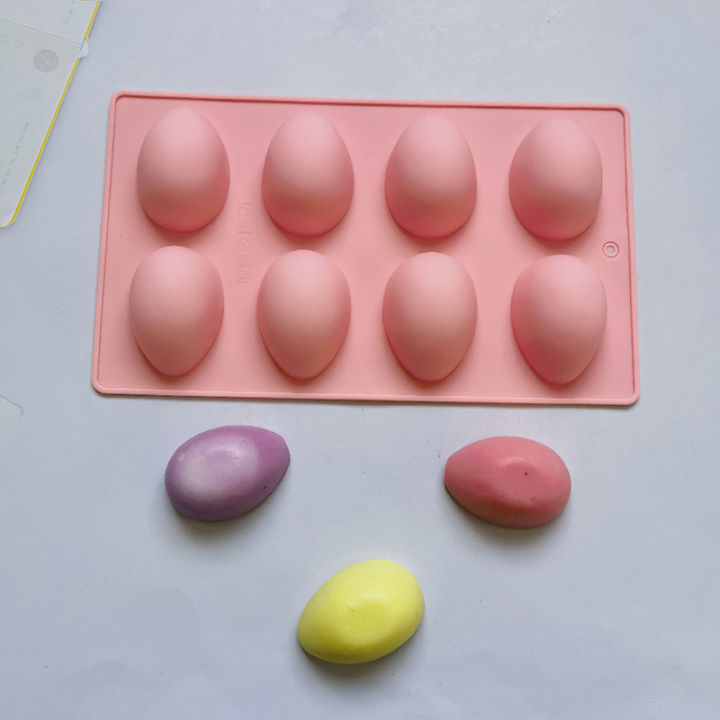 8 Eggs Shaped Easter Eggs Silicone Baking Mold Pastry Chocolate Mold Pudding Ice Tray Mould Easter Diy Soap Mold Crafts Gifts Sunlight Mall