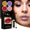 Glitter Lip Kit Long Lasting Waterproof Stay Golden Cosmetics Gloss Lipstick 4 Colors Glitter Powder Diamond Shimmer Metallic. 