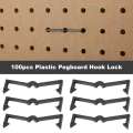 100 Pieces of Plastic Pegboard Hook Lock Pegboard Display Hook Rack.