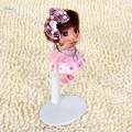 White Adjustable Doll Stand Display Holder 11.5-14.5cm for Teddy Bear.