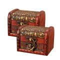 1PC Antique Mini Wood Treasure Chest Storage Box Jewelry Organizer Box Gift Box.