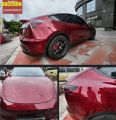 Glossy Red Forged Carbon Fiber Vinyl Wrap Car Wrapping Film For Vehicle Motorcycle Bicycle. 