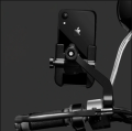 360° Rotatable Alloy Motorcycle Phone Holder Rearview Mirror Motor Phone Mount.