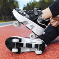 NEW children's sports roller skates deformation shoes 4 four-wheeled roller skates adult runaway shoes student deformation wheel.