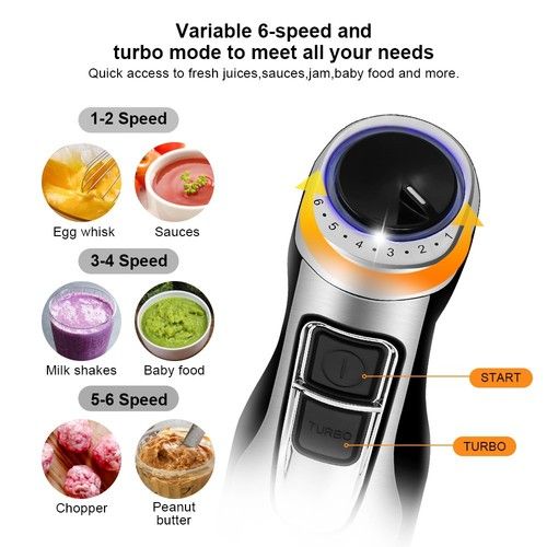 BioloMix 4-in-1 1200W Immersion Blender – Stick Hand Mixer with Chopper main image 0