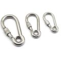 304 Stainless Steel Screw Lock Climbing Gear Carabiner Quick Links Safety Snap Hook Chain Connecting Ring Carabiner Chain Buckle. 