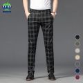 New Men's Trousers Fashion Business Classic Stripe Plaid Black Solid Color Trouser High Quality Formal Suit Pants Male 30-38.