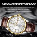 BINBOND Luxury Business Man Wristwatch Waterproof Luminous Date Week Men Watch For Men Quartz Clock Leather Men's Watches reloj.