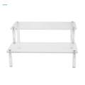 2Pcs Tier Acrylic Rack Perfume Makeup Organizer Risers Shelves Showcase. 