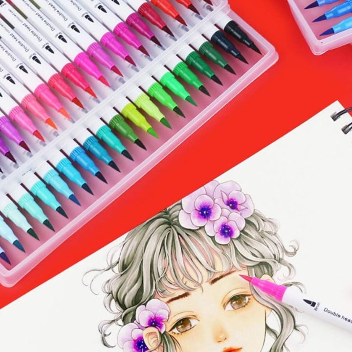 Dual%20Tip%20Brush%20Marker%20Pens%2024%20CAlors,Brush%20Tip%20with%20Fineliner%200.4mm%20Markers%20Pen%20for%20Writing%20Drawing%20Adult%20Coloring%20Books%20Planner%20Sketch%20Book%20Calendar%20Note%20-%20Image%203