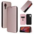 For Samsung Galaxy Xcover 5 Phone Case Carbon Fiber Card Slots Flip Cover Magnetic Closure Protection Cellphone Cases Shell. 