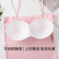 Tube Top Girl's Underwear Beauty Back Summer Ice Silk Breathable Wrapped Chest Anti-Wardrobe Malfunction Base Pure Color Seamless Sling.