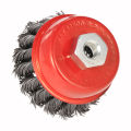 75mm 3" Steel Wire Wheel Knotted Cup Brush Rotary Steel Wire Brush Crimp Cup Wheel For Angle Grinder. 