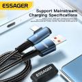 Essager Multi Protocol Compatibility 7A USB Type C Cable 90 Degree For OPPO Fast Charing Honor Huawei Oneplus Realme Angled Charger Data Wire.