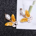 Orange Color Women Dangle Earrings Korean New Drop Earrings for Girls Hollow Geometric Daisy Summer Vacation Ear Jewelry. 