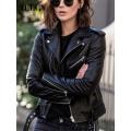 IELGY leather jacket blouse short winter leather jacket.