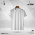 GoodMan Premium Quality White Color Solid Cotton Short Sleeve T Shirt for Men.. 