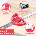 Protractor Angle Finder Red Protractor Angle Finder Aluminum Angle Ruler-Protractor for Woodworking, Angle Measuring Tool with 0-180 Degrees. 