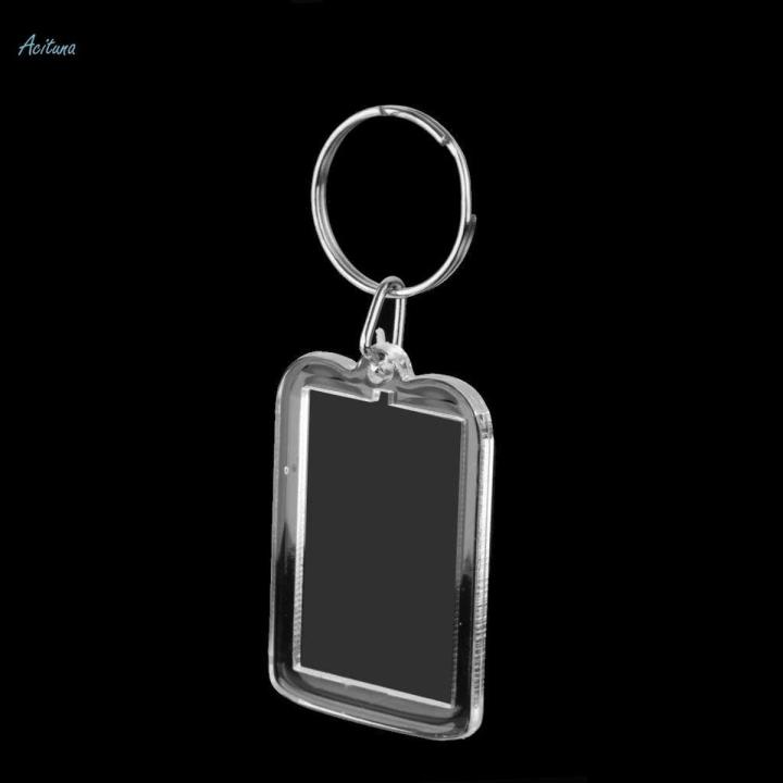 Shape Rectangle Key Frame 200PC Key Ring Ketchain Picture Frame Rectangle + Heart Blank Insert ...