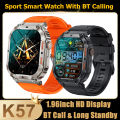 K57 Pro Outdoor Smart Watch 1.96inch Screen Bluetooth Call Long Standby Heart Rate IP68 Waterproof Sport Tracket Smartwatch Men.
