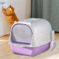 Hooded Cat Large Space with Front Door Fully Enclosed Cat Toilet.