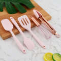 Mini kitchenware set of 5 pieces, integrated silicone scraper, food clip, egg beater, baking tool. 