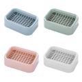 Plastic Double Layer Soap Box with Draining Mesh Grids Soaps Storage Holder for Home Bathroom Counter Sponge Drain. 