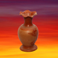 Matir Fuldani flower vase hight-12inch + ,width - 3.5 inch + Clay Flower Vase. 