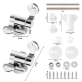 Toilet Seat Hinge 1Pair Replacement Stainless Steel Hinges for All Toilet Seat Cover Lid Soft Close Toilet Seat Fittings, Easy to Use.