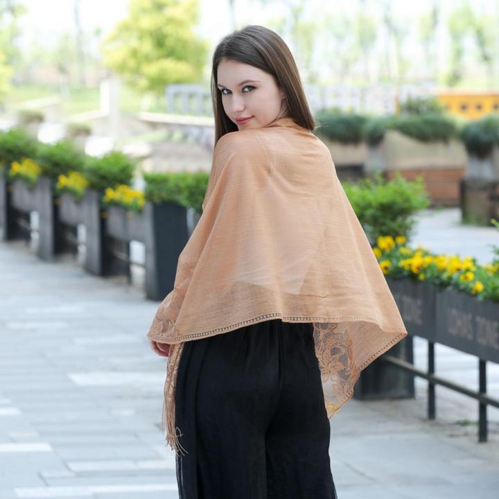 Women%20Lace%20Shawl%20Scarf%20Elegant%20Evening%20Dresses%20Shawls%20Hollow%20Tassel%20Scarves%20Wraps%20Scarf%20Femmal%20Mesh%20Yarn%20Wedding%20Shawl%20-%20Image%205